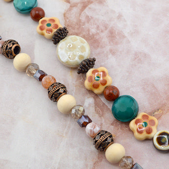 Ceramic Bead Strand Duo in Dancing Through the Poppies