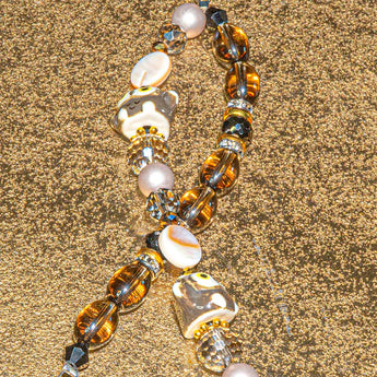 Ceramic Bead Strand Duo in Midnight Owl