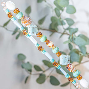 Ceramic & Stone Bead Strand Duo in Against The Current