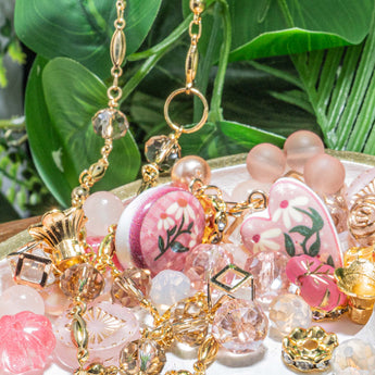 Bead Mix & Chain Bundle in Petals in Pink