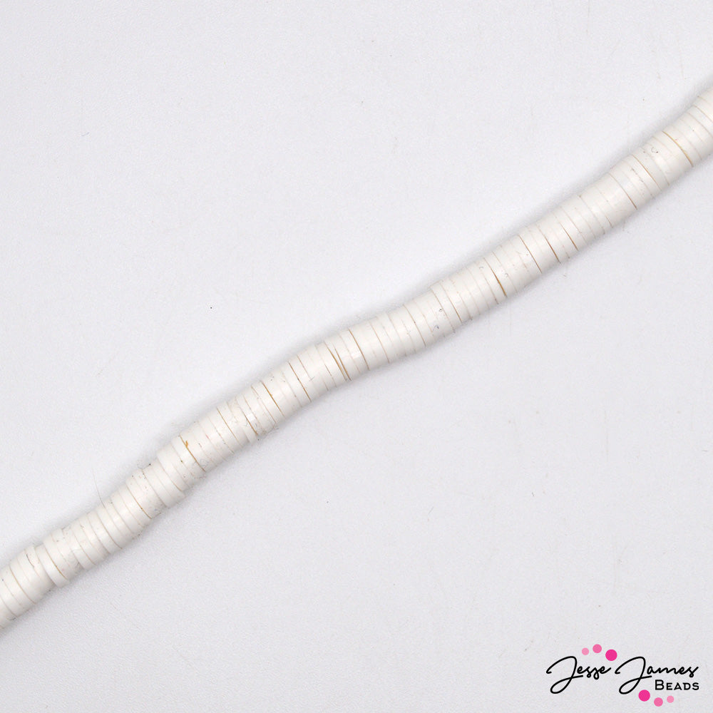 Classic White Heshi Bead Strand