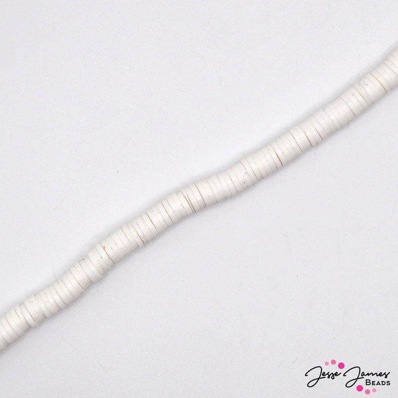 Classic White Heshi Bead Strand