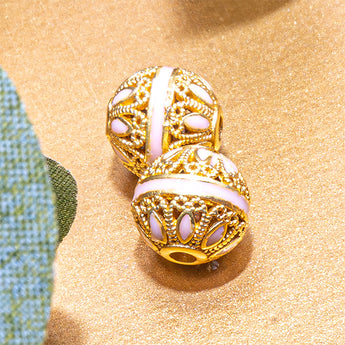 Cloisonné 10mm Bead Pair in Flower Festival