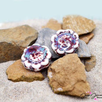 Ceramic Bead Pair in Coastal Calm