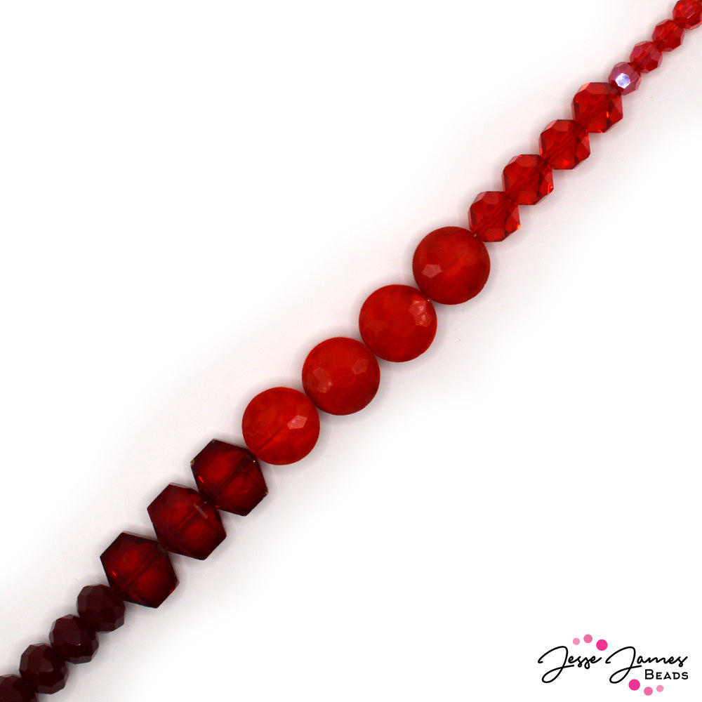 Color Block Glass Strand in Preppy Red