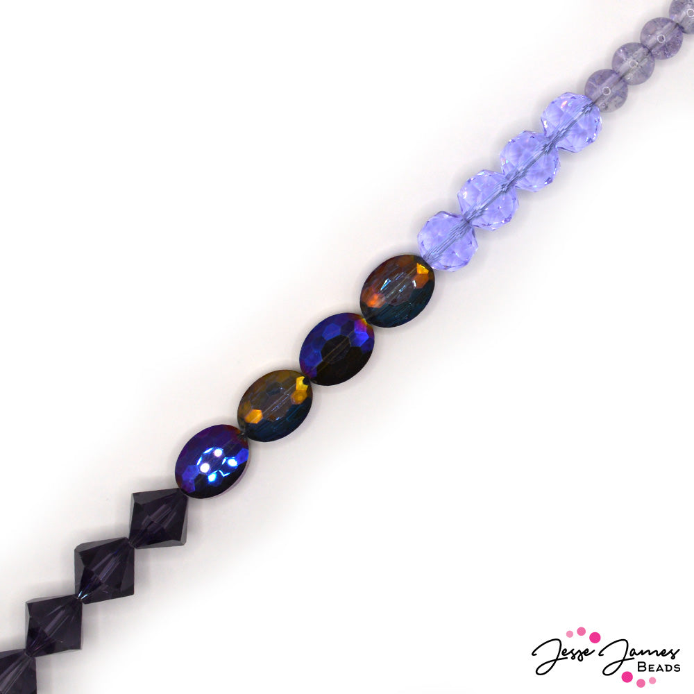 Color Block Glass Strand in Violet Vision