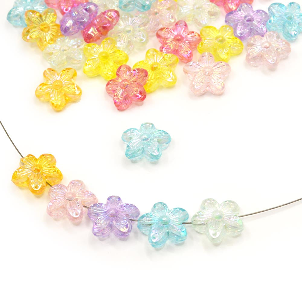 Colorful Flower Acrylic Bead Mix
