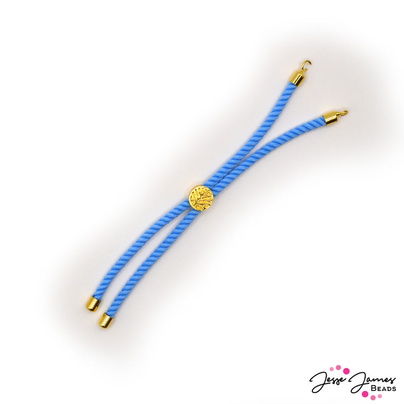 Nylon Rope Adjustable Bracelet Component, Blue