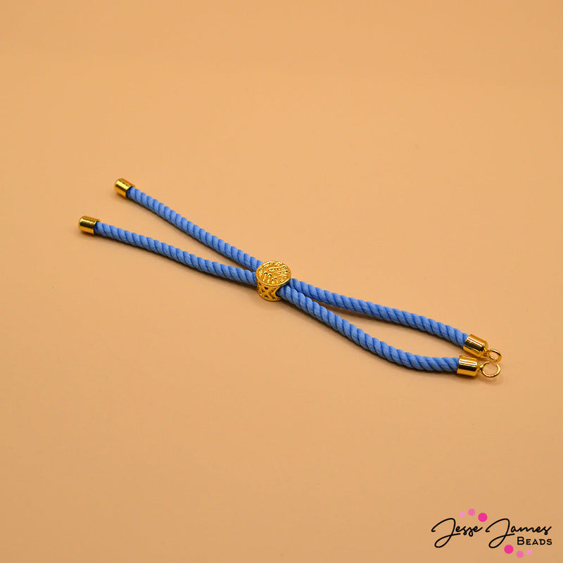 Nylon Rope Adjustable Bracelet Component, Blue