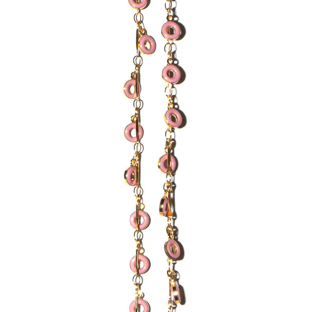 Cotton Candy Clouds Donut Enamel Chain