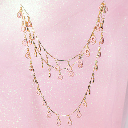 Cotton Candy Clouds Donut Enamel Chain