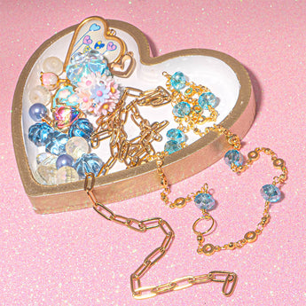 Cotton Candy Hearts Bead Mix & Chain Bundle