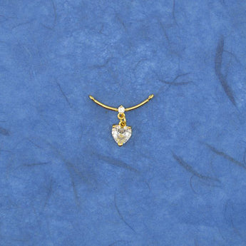 Crystal Heart Charm in Gold