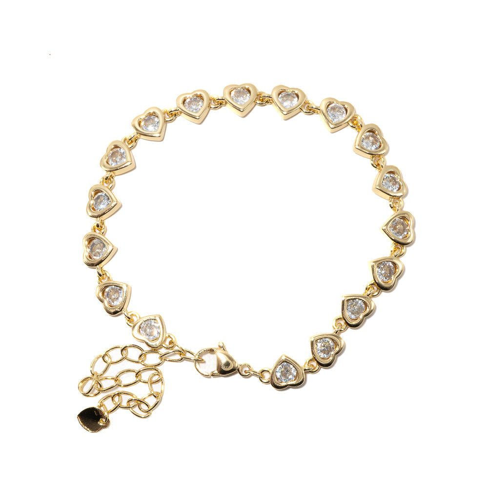 Crystal Hearts Stackable Bracelet