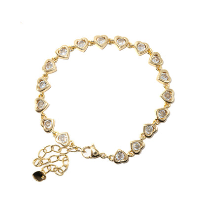 Crystal Hearts Stackable Bracelet