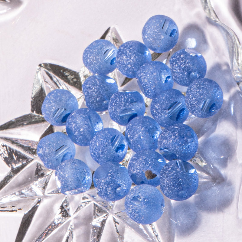 Czech 3 Cut Window Glass 6mm Beads in Sapphire Frost