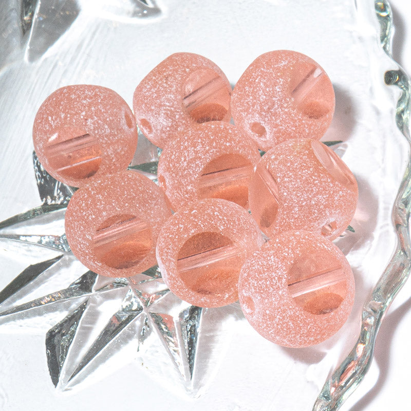 Czech 3 Cut Window Rosa Frost 12mm Bead Set