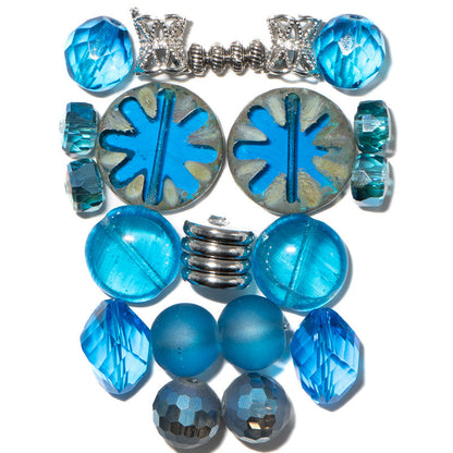 Czech Bead Mix in Kingfisher