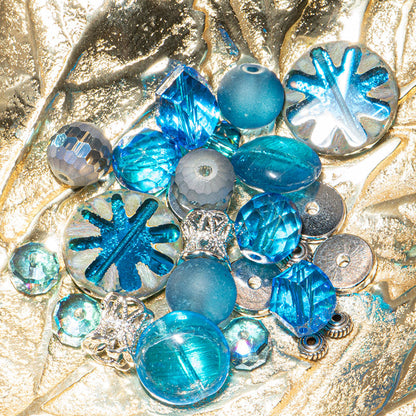 Czech Bead Mix in Kingfisher