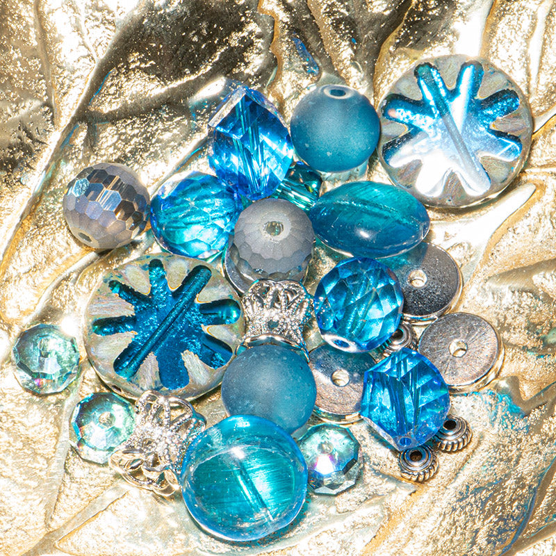 Czech Bead Mix in Kingfisher