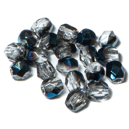 Czech Fire Polish 3mm Glass Beads in Azuro Blue