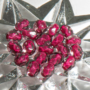 Czech Fire Polish 4mm Amethyst Burgundy Bead Set