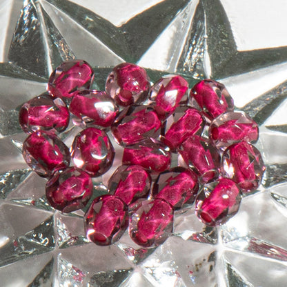Czech Fire Polish 4mm Amethyst Burgundy Bead Set
