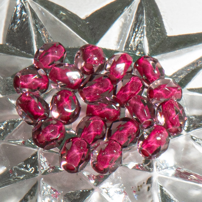 Czech Fire Polish 4mm Amethyst Burgundy Bead Set