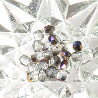 Czech Fire Polish Glass 3mm Beads in Zairit Crystal