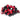 Czech Fire Polish Glass Bead Set in Black-Red Ombre