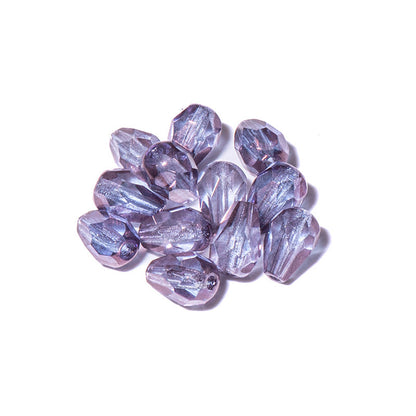 Czech Fire Polish Glass Pear Beads in Luminating Purple