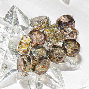 Czech Fire Polish Rondelles in Antique Taupe