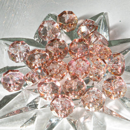Czech Fire Polish Rondelles in Crystal Rose