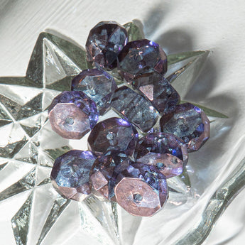 Czech Fire Polish Rondelles in Luminous Purple