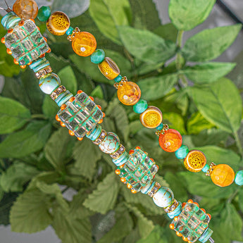 Lampwork Bead Strand Duo in Orange Grove
