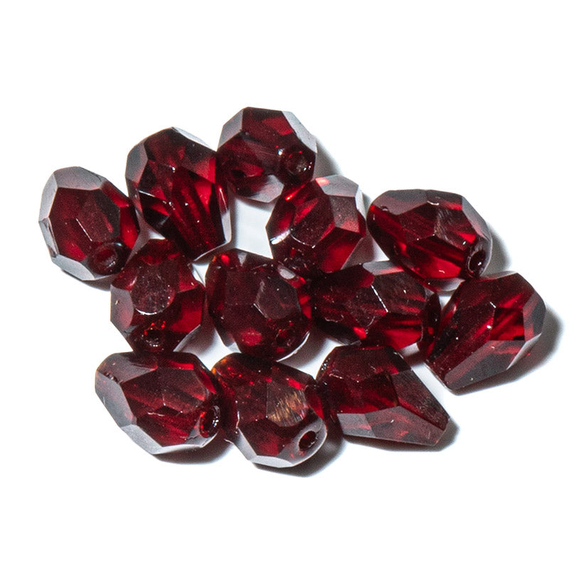 Czech Glass Fire Polish Bead Pears in Garnet