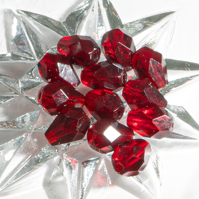 Czech Glass Fire Polish Bead Pears in Garnet