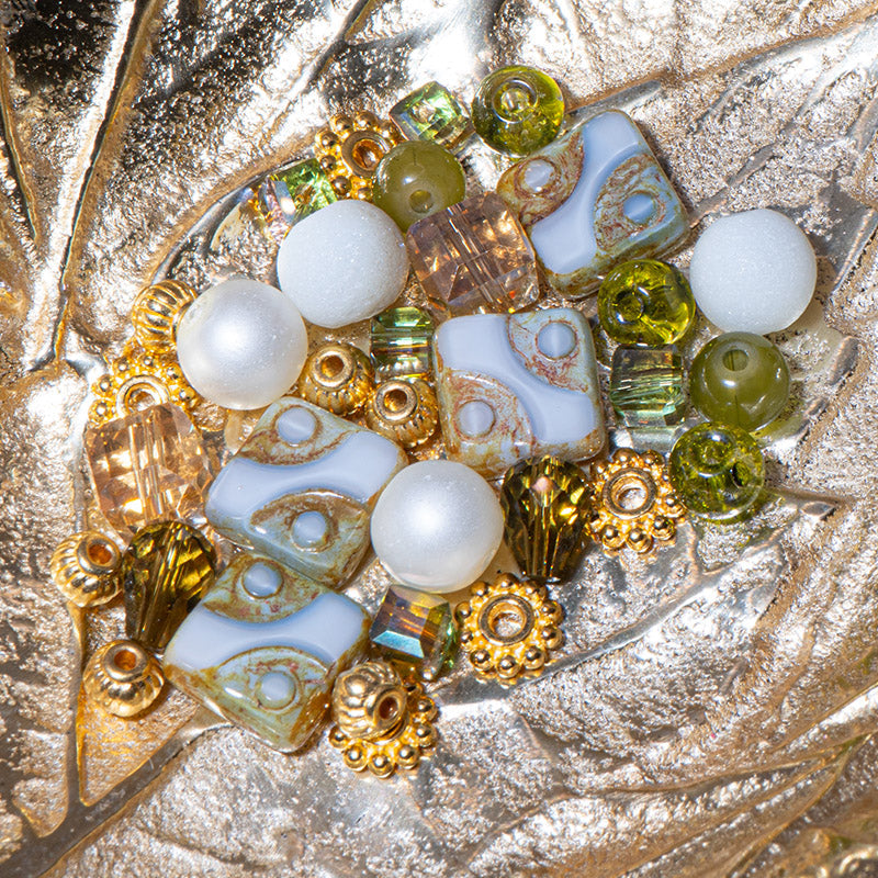 Czech Mini Bead Mix in Golden Hour