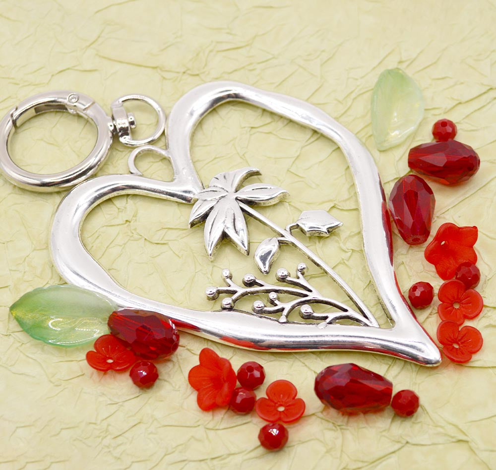 December Keychain Birth Month Flower Keychain Kit in December Holly - Jesse James Beads