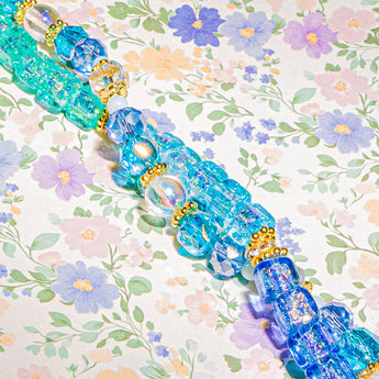 Dichronic Glass Bead Strand Duo in Ocean Waves