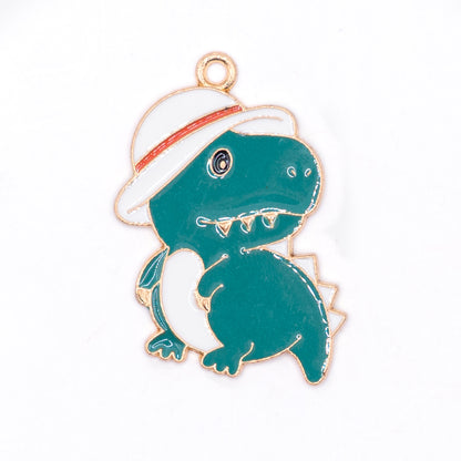 Dinosaurs with Hats Enamel Alloy Charms!