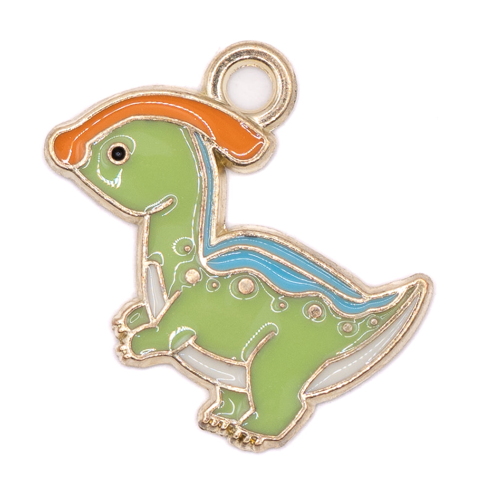 Dinosaur Alloy Enamel Charm in Parasaurolophus
