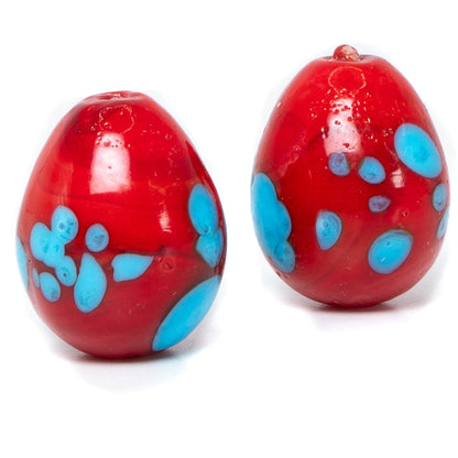 Dinosaur Eggs Lampwork Pair