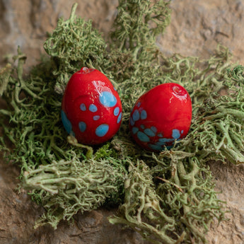 Dinosaur Eggs Lampwork Pair