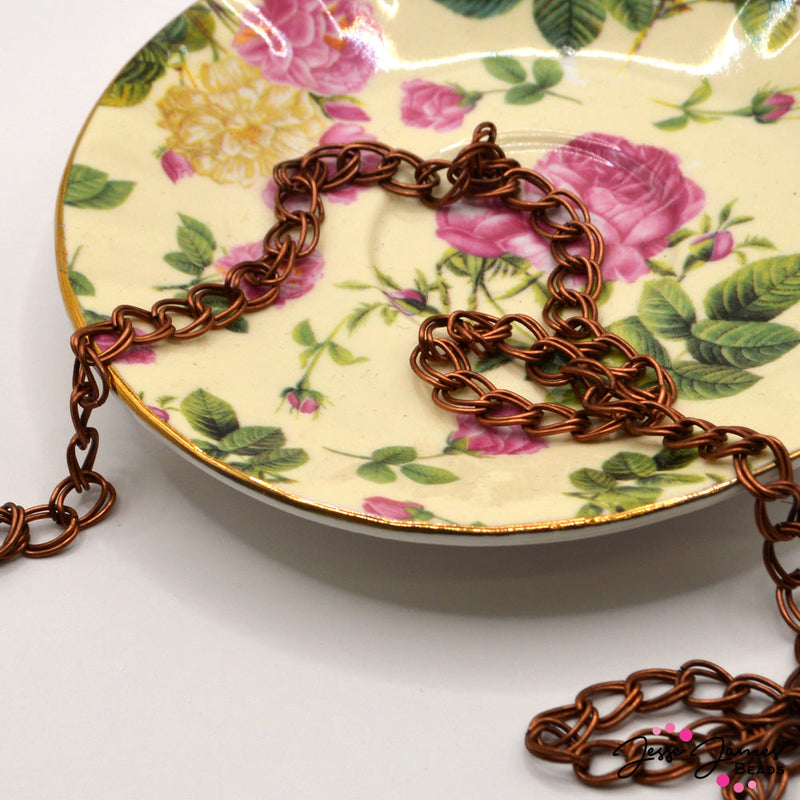 Double Bronze Metal Curb Chain