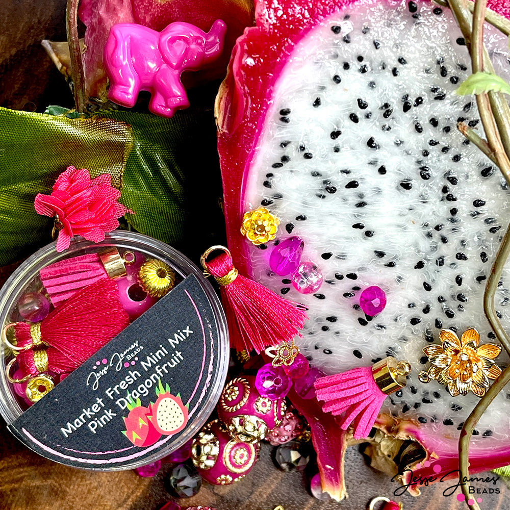 Mini Bead Mix in Pink Dragonfruit By Jesse James Beads