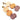 A pair of dangling earrings with gold-tone studs and posts, featuring layered flat shapes in cream, peach, mauve, and brown, with two pumpkin-shaped charms outlined in orange and yellow and two cloud-like shapes in cream and peach.