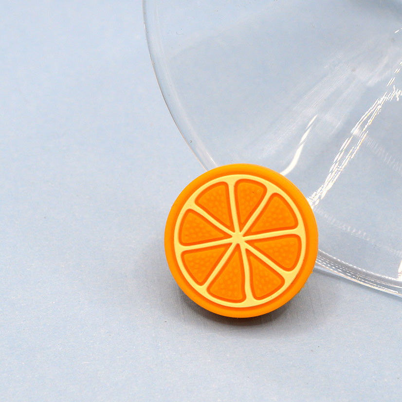 Bright Orange Fruit Silicone Focal Bead