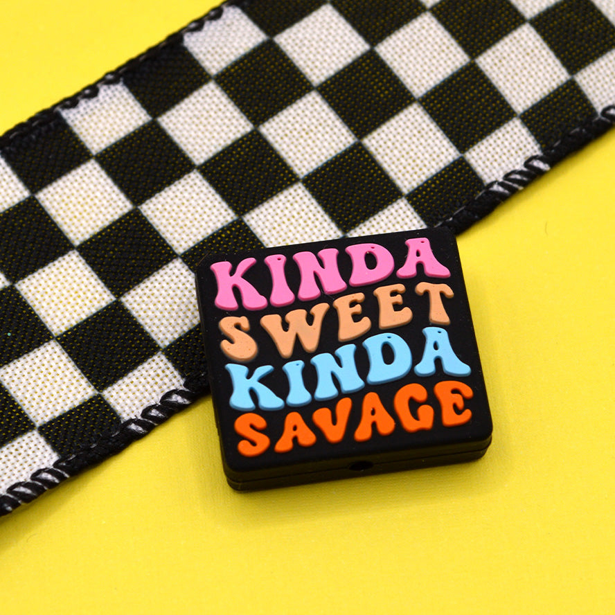 Kinda Sweet Kinda Savage Silicone Focal Bead