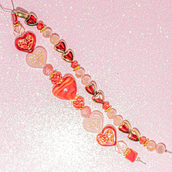 Lampwork Bead Strand Duo in Classic Love Story